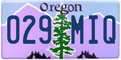OR license plate 029MIQ
