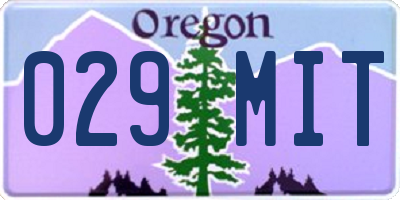 OR license plate 029MIT