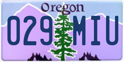 OR license plate 029MIU