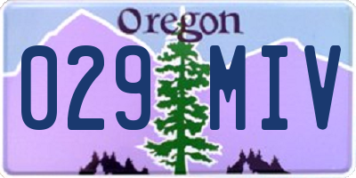 OR license plate 029MIV