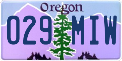 OR license plate 029MIW