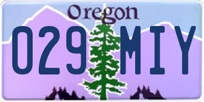 OR license plate 029MIY