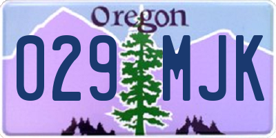 OR license plate 029MJK