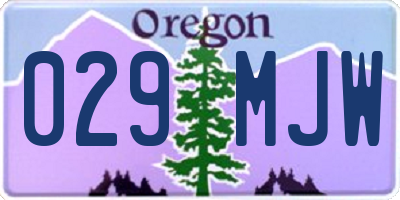 OR license plate 029MJW