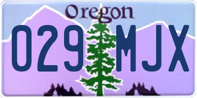 OR license plate 029MJX