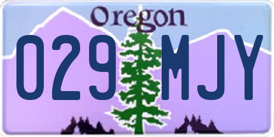 OR license plate 029MJY