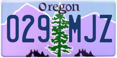 OR license plate 029MJZ