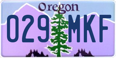 OR license plate 029MKF