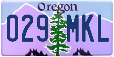 OR license plate 029MKL