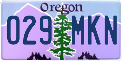 OR license plate 029MKN