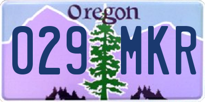 OR license plate 029MKR