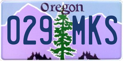 OR license plate 029MKS
