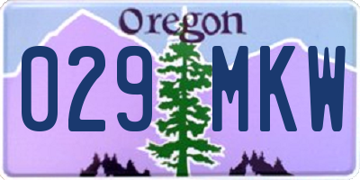 OR license plate 029MKW