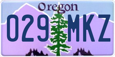 OR license plate 029MKZ