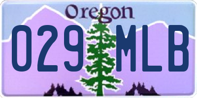 OR license plate 029MLB