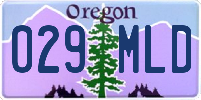 OR license plate 029MLD