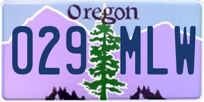OR license plate 029MLW