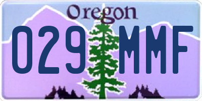 OR license plate 029MMF
