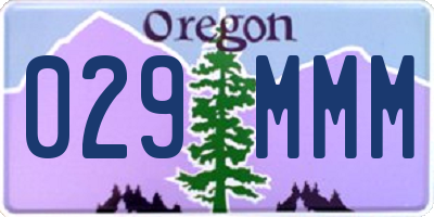OR license plate 029MMM