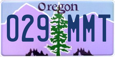 OR license plate 029MMT