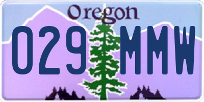OR license plate 029MMW