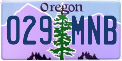 OR license plate 029MNB