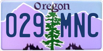 OR license plate 029MNC