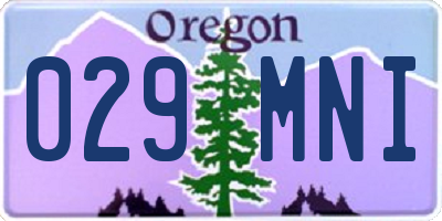OR license plate 029MNI