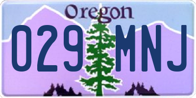 OR license plate 029MNJ