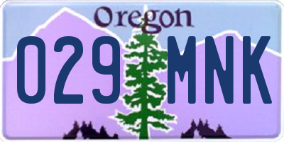 OR license plate 029MNK