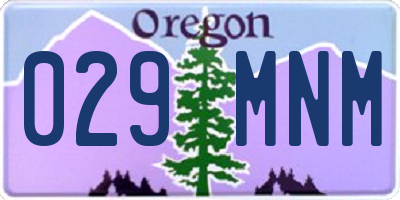 OR license plate 029MNM