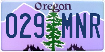 OR license plate 029MNR