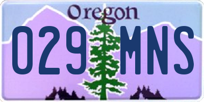 OR license plate 029MNS