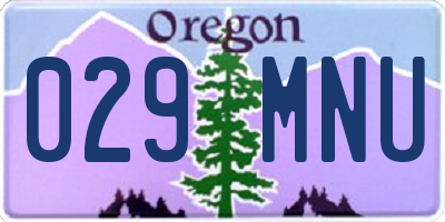OR license plate 029MNU