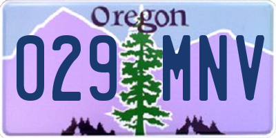 OR license plate 029MNV