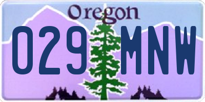 OR license plate 029MNW