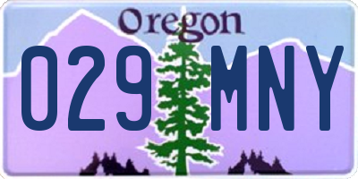 OR license plate 029MNY
