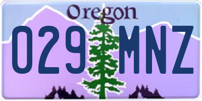 OR license plate 029MNZ