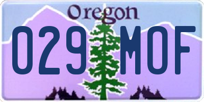 OR license plate 029MOF