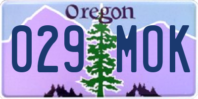 OR license plate 029MOK