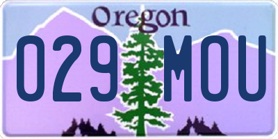 OR license plate 029MOU