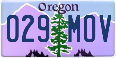 OR license plate 029MOV