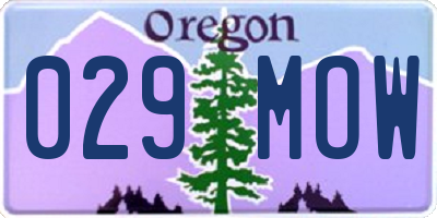 OR license plate 029MOW