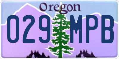 OR license plate 029MPB