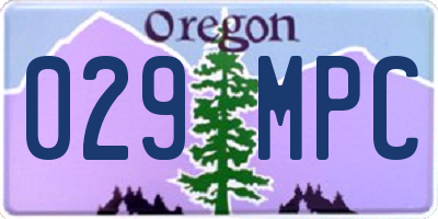 OR license plate 029MPC