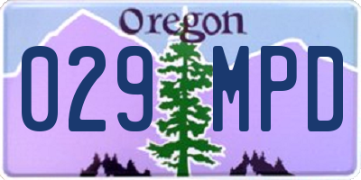 OR license plate 029MPD