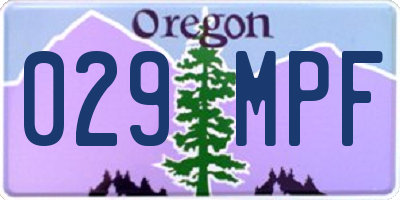 OR license plate 029MPF