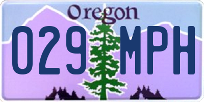 OR license plate 029MPH