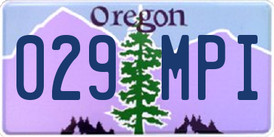 OR license plate 029MPI