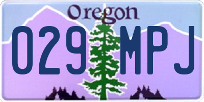 OR license plate 029MPJ